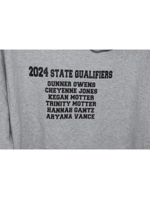 El Dorado Wildcat State Girl's Wrestling 2024 Hoodie Gray Front Kangaroo Pouch thumbnail 4