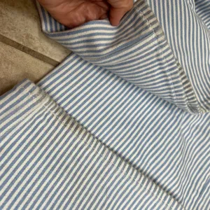 Abercrombie & Fitch 90s Relaxed High Rise Hickory Stripe Jeans Blue White 16LONG thumbnail 9