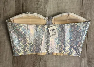 Charlotte Russe Silver Holographic Strapless Top thumbnail 2