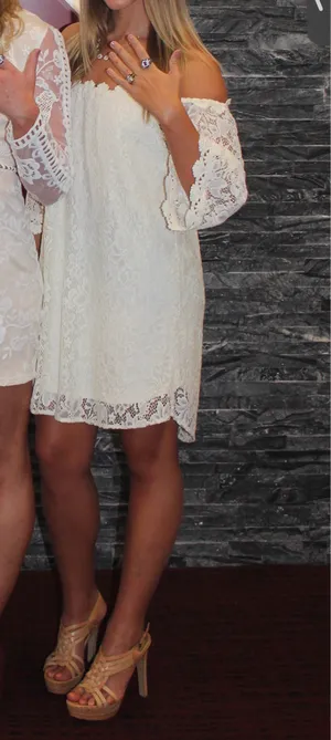 Lace Cream Dress Altar'd State thumbnail 2