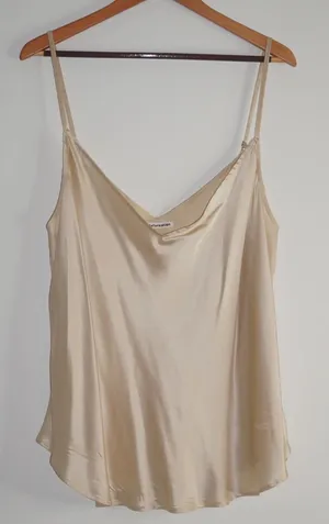 Reformation Champagne 100% Silk Tank Top Size: 2X Neutral Adjustable Straps thumbnail 1
