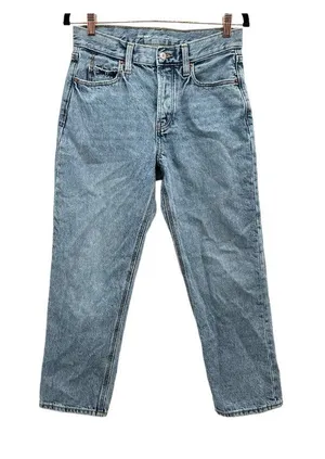 Old Navy High Rise Button Fly Slouchy Straight Leg Cropped Denim Jeans 2 / 28 thumbnail 1
