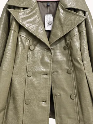 Eloquii Croc Faux Leather Jacket Olive thumbnail 6
