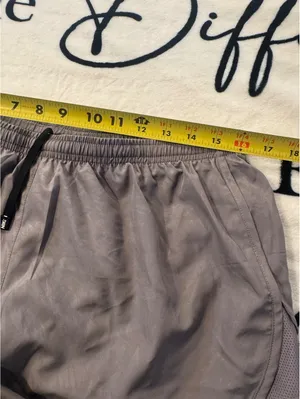 Nike Dri-FIT Womens Medium Gray TRunning Shorts Athletic Gym Workout Size L thumbnail 7