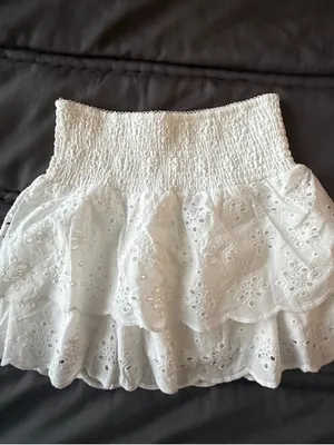 Kirious White Eyelet Ruffle White Skirt Set thumbnail 2