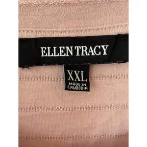 Ellen Tracy Womens XXL Pink Metallic Stripe Short Sleeve Knit Top‎ Shimmer Tee thumbnail 3