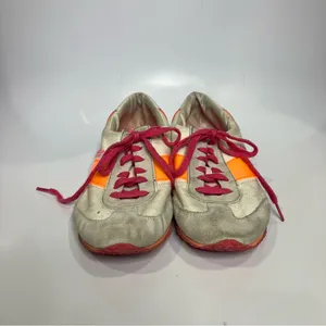 Coach Mae sneakers white orange‎ pink women’s size 9 thumbnail 3