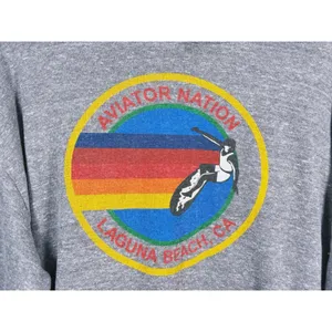 Aviator Nation Venice Graphic Hoodie Size Small Gray Laguna Beach 90s Streetwear thumbnail 7