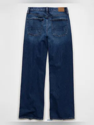 American Eagle Outfitters Mid-Rise Straight Leg Jeans Stove Pipe Dark Blue Wash thumbnail 4