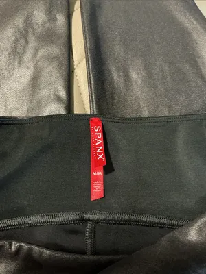 SPANX Black Faux Leather Jeggings thumbnail 5