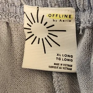 Offline by Aerie Light Blue Cable Knit Wide Leg Lounge Pants Size XL Long thumbnail 9