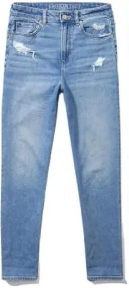 American Eagle stretch mom Jean high-rise light washed denim size 2 thumbnail 1
