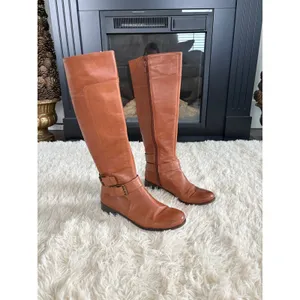 Nine West Vintage America‎ Collection Brown Leather Knee High Riding Boots 6.5 thumbnail 2