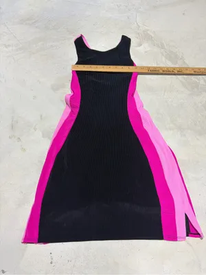 Beach riot Black and Pink Colorblock Tank Dress tennis built in shorts medium thumbnail 2