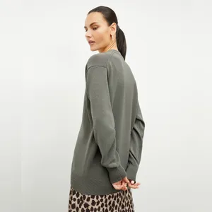 MM Lafleur The Cookie Cardigan Sleek Cotton in Fossil thumbnail 3