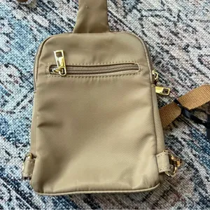 NWT SUGU Milan New York Los Angeles Sling Tan Crossbody Bag Unisex Chest Bag thumbnail 4