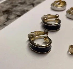 Lot Of 3 Pretty Clip On Clip-on Non Pierced Earrings Hoop - Gold Tone thumbnail 7