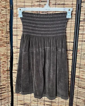 Chic Dark Brown Y2K Women's Strapless Top Size M thumbnail 1