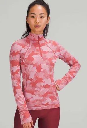 Lululemon it’s rulu run Women's Pink Camo Quarter-Zip top 8 thumbnail 1