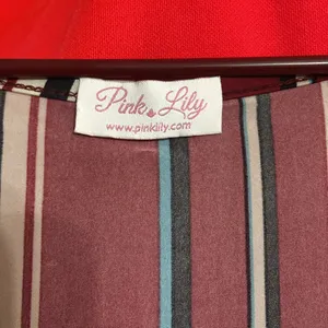 Pink lily red stripped jumpsuit thumbnail 6