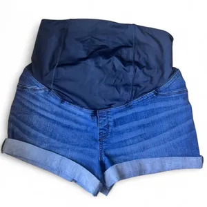 Isabel Maternity by Ingrid & Isabel High Waist Blue Shorts thumbnail 1