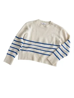 Frame Clean Stripe Cashmere Sweater Jet Stream Multi XL thumbnail 3