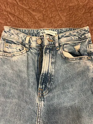 Zara Light Blue High-Rise Straight Leg Jeans thumbnail 3
