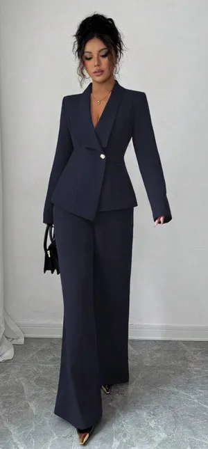 Navy blue suit set thumbnail 1
