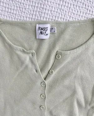 Princess Polly buttondown cropped longsleeve cardigan thumbnail 3