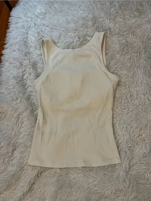 Amazon Classic white cotton Ribbed Tank Top - Women's Scoop Neck thumbnail 2