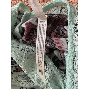NWT Intimately Free People Y2k Marsha Lace Slip Dress Turquoise Blue Floral L thumbnail 4