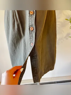 Newport News Y2K Sleeveless Utility Shirt Dress - Olive Green thumbnail 2