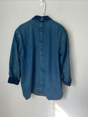 Out Brook vintage Denim Flannel Lined Denim Women’s Jacket, sz Medium©️ thumbnail 5