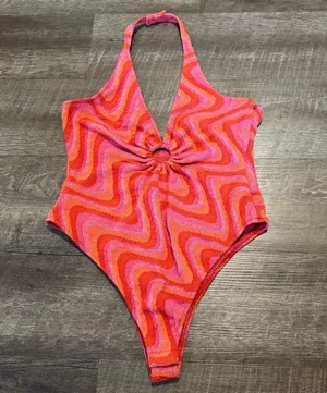 Zara Patterned Cut-Out Jacquard Retro 70s Body Suit thumbnail 4