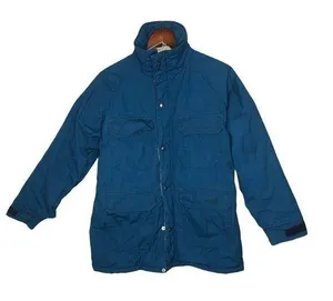 Woolrich vintage women's blue winter puffy jacket with pockets heavy medium thumbnail 1