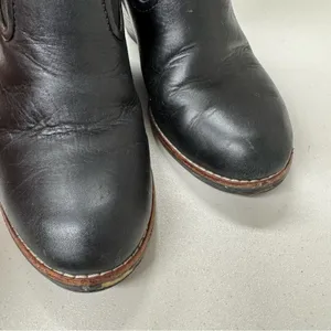 Tory Burch Black Leather Sherpa Lined Ankle Wedge Boots Booties Womens 8 Fall thumbnail 7