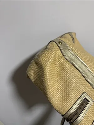 Coach Legacy Vintage Straw Metallic‎ Gold Leather Tote Bag M05K-113 thumbnail 5