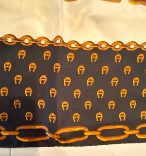 VINTAGE: Etienne Aigner | classic, square silk scarf thumbnail 2