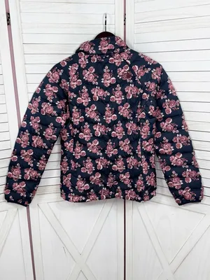 The North Face Flare Jacket Women Small Blue Pink Floral Down Puffer Coat Zip Up thumbnail 8