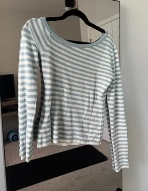 Cider Blue White Striped Lomg Sleeve Top thumbnail 1