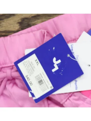 NWT Joylab Elastic Waist Satin Tear Away Track Drawstring Pants Neon Pink 2XL thumbnail 8
