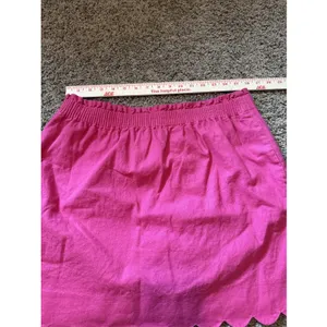 J By J.CREW Scalloped Linen Cotton Blend Pull On Mini Skirt Pink Size 14 thumbnail 3