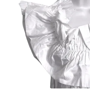 DO + BE White Ruffle Off/On the Shoulder Smocked Crop Top NWT Size Small‎ thumbnail 5