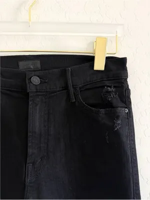 Mother Denim The Rascal Ankle Fray Cropped Straight Jeans in Guilty As Sin Sz 29 thumbnail 6