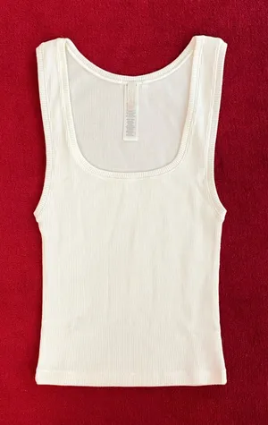 SKIMS cotton rib tank in marble size XS thumbnail 1