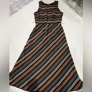 Vintage Positive Attitude Striped Maxi Dress | Size 12 thumbnail 2