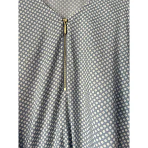 Express‎ Women's Polka Dot Top Blouse Gold Zipper Detail Short Sleeve thumbnail 3