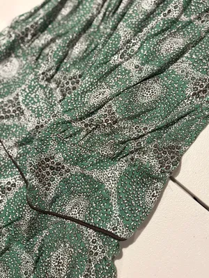 Vintage Y2K Miss Sixty Drop Waist Silk Blend Mini Dress NWOT Green Fairycore L thumbnail 4