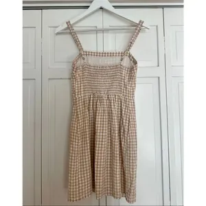 Abercrombie & Fitch checkered gingham tan mini dress size xs thumbnail 6