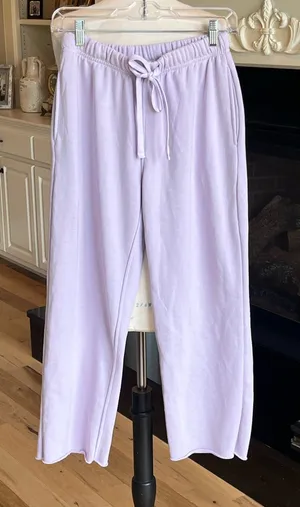 Women's Lavender Soft Comfy Drawstring Sweatpants New Purple Size XS thumbnail 1